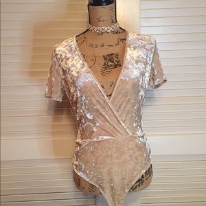 Crushed velvet leotard